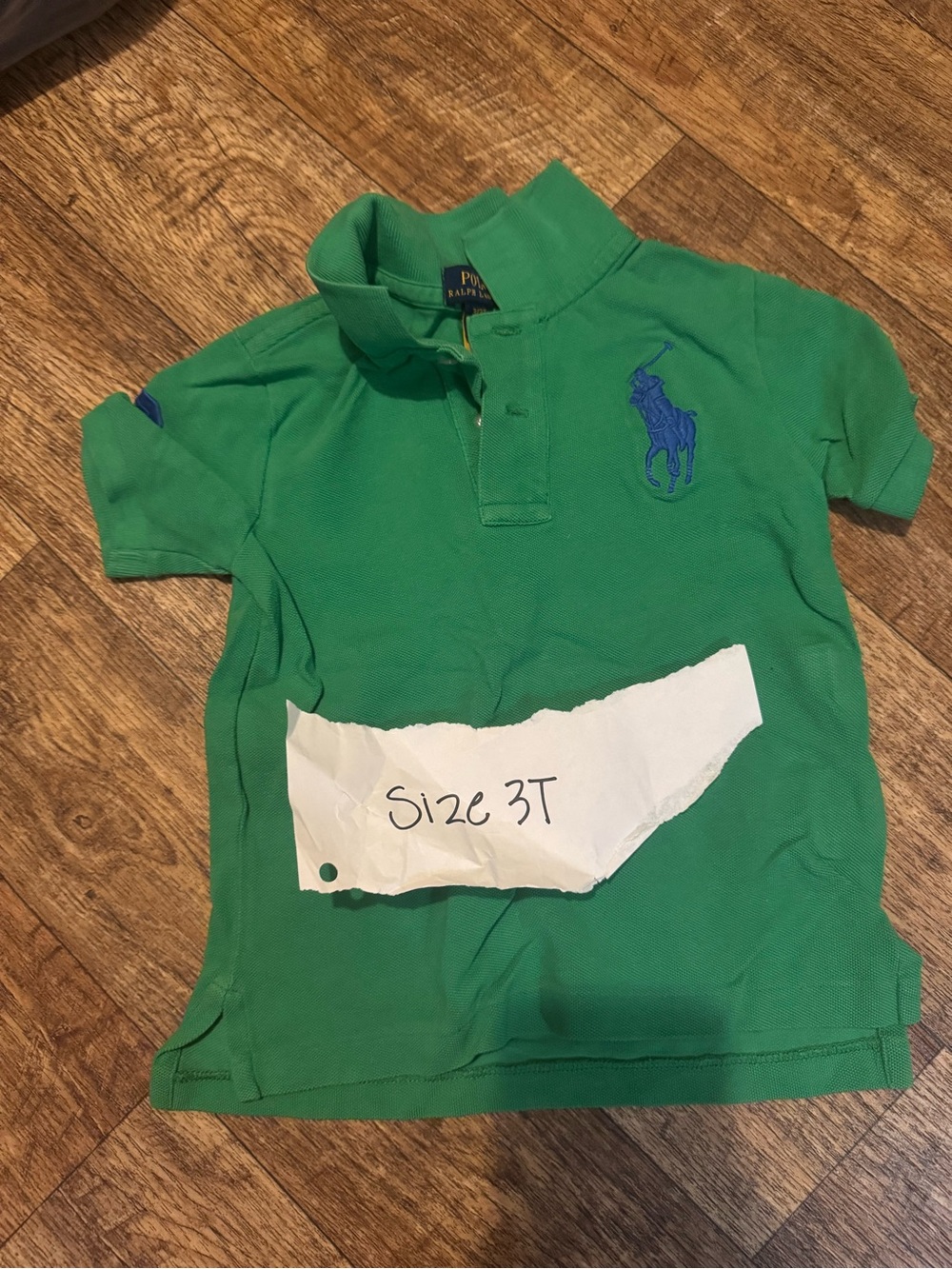Ralph Lauren Green Polo with Blue Pony Embroidery - Kids